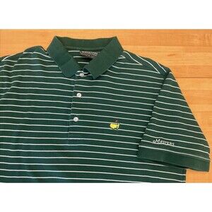 Vintage Masters Collection Polo Shirt Green Stripe Augusta National Early 2000s
